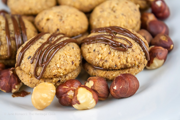 Hazelnut Chocolate cookies with raw hazelnuts