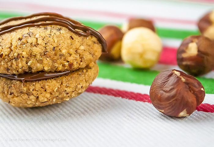 raw hazelnuts with the hazelnut chocolate gluten free cookies