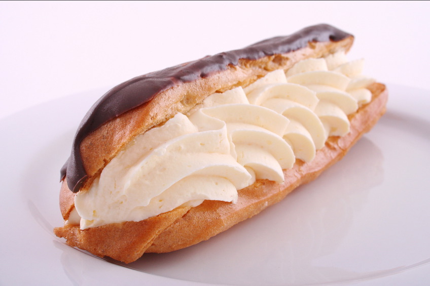 Cream Filled Eclair with Chocolate Glaze - Top Chocolate Monday Recipes of 2014 on The Heritage Cook
