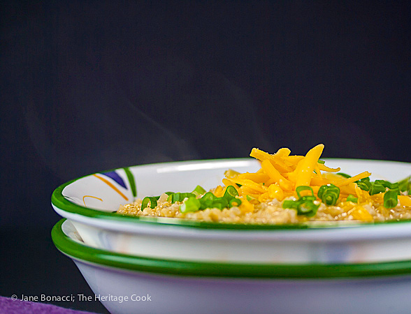 Steaming hot bowl of cheesy risotto