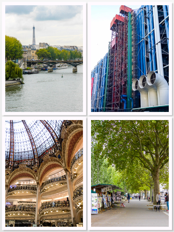 Pompidou, Galleries Lafayette, Seine River, Quay on the River Seine, Paris 2015 The Heritage Cook