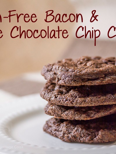 Rich deep chocolate flavored cookies with a hint of bacon balancing the flavors in these delightful cookies.