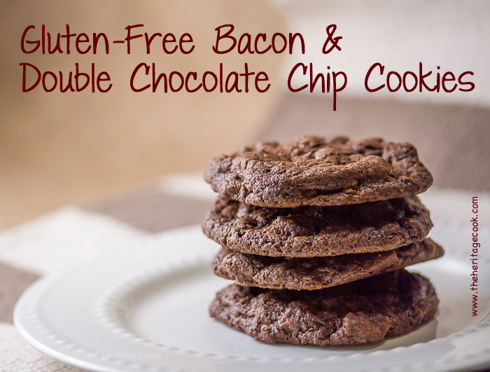 Rich deep chocolate flavored cookies with a hint of bacon balancing the flavors in these delightful cookies. 