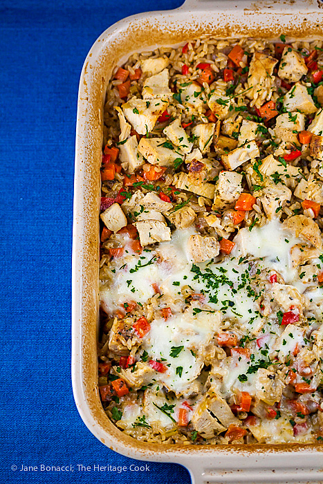 It is easy to make this dairy-free too! Gluten Free Oven Baked Chicken Risotto; 2015 Jane Bonacci, The Heritage Cook
