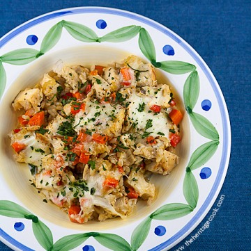 All the flavor and creaminess of regular risotto with none of the hassle! Gluten Free Oven Baked Chicken Risotto; 2015 Jane Bonacci, The Heritage Cook