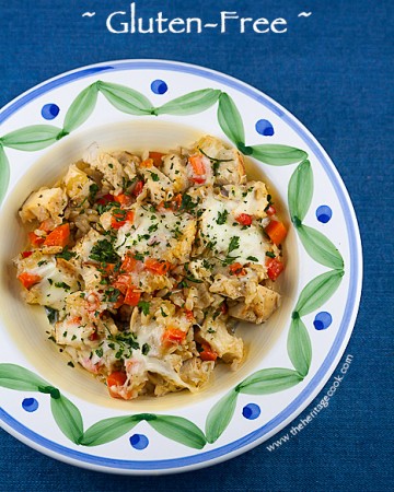 All the flavor and creaminess of regular risotto with none of the hassle! Gluten Free Oven Baked Chicken Risotto; 2015 Jane Bonacci, The Heritage Cook