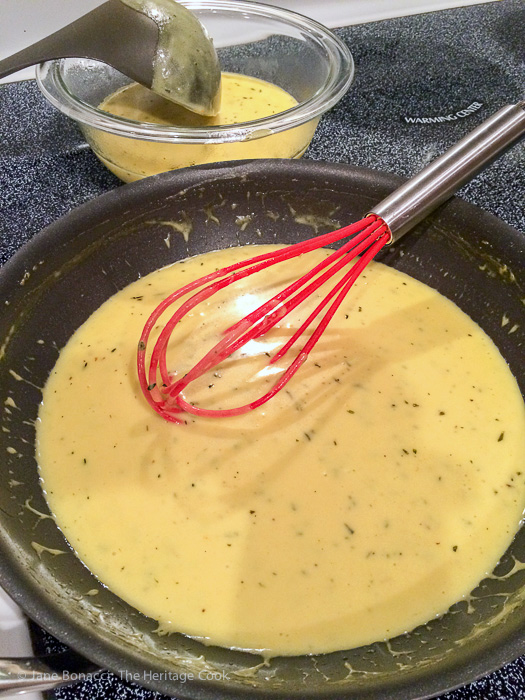 Cheesy, creamy sauces for New & Improved Chicken Divan; 2015 Jane Bonacci, The Heritage Cook