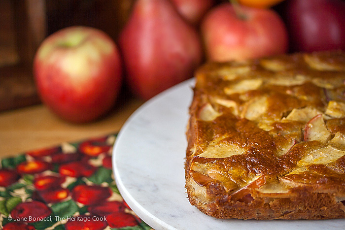 Grill Baked Apple and Pear Cake; 2015 Jane Bonacci, The Heritage Cook