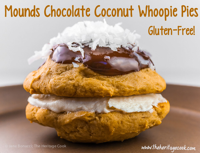 Mounds Coconut and Chocolate Whoopie Pies; 2015 Jane Bonacci, The Heritage Cook