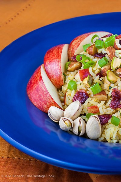 Basmati Rice Pilaf with Apples, Dried Cranberries, and Almonds for #ProgressiveEats; 2015 Jane Bonacci, The Heritage Cook