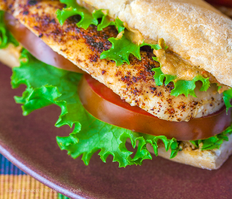 Grilled Chicken Sandwiches with Hummus Aioli for Sabra National Hummus Day; 2015 Jane Bonacci, The Heritage Cook