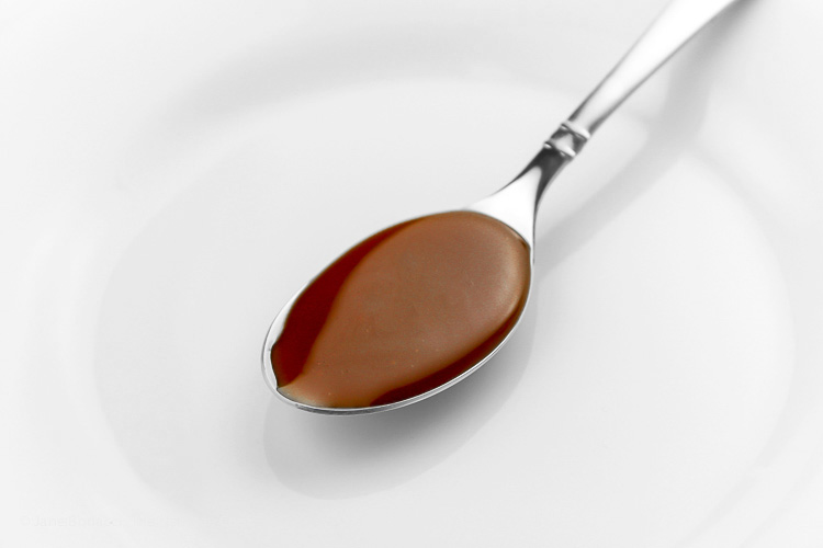 My favorite way to enjoy caramel sauce, straight from the spoon