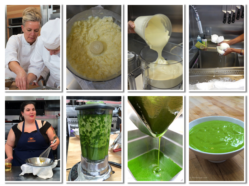 Learning to make butter and herb mayonnaise; Day at the San Francisco Cooking School; 2015 Jane Bonacci, The Heritage Cook