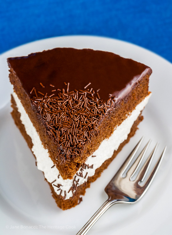Chocolate Layer Cake with Whipped Cream Filling; © 2015 Jane Bonacci, The Heritage Cook