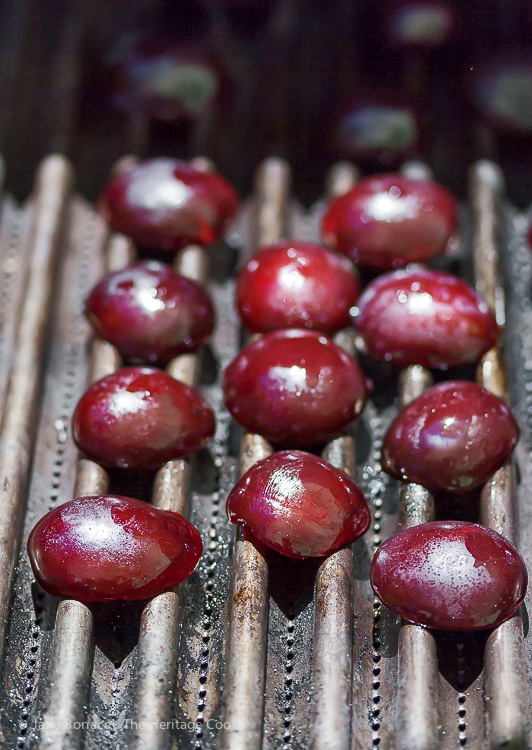 Grilling brings out the sweetness in the plums; Port & Grilled Plum Parfaits; 2014 Jane Bonacci, The Heritage Cook