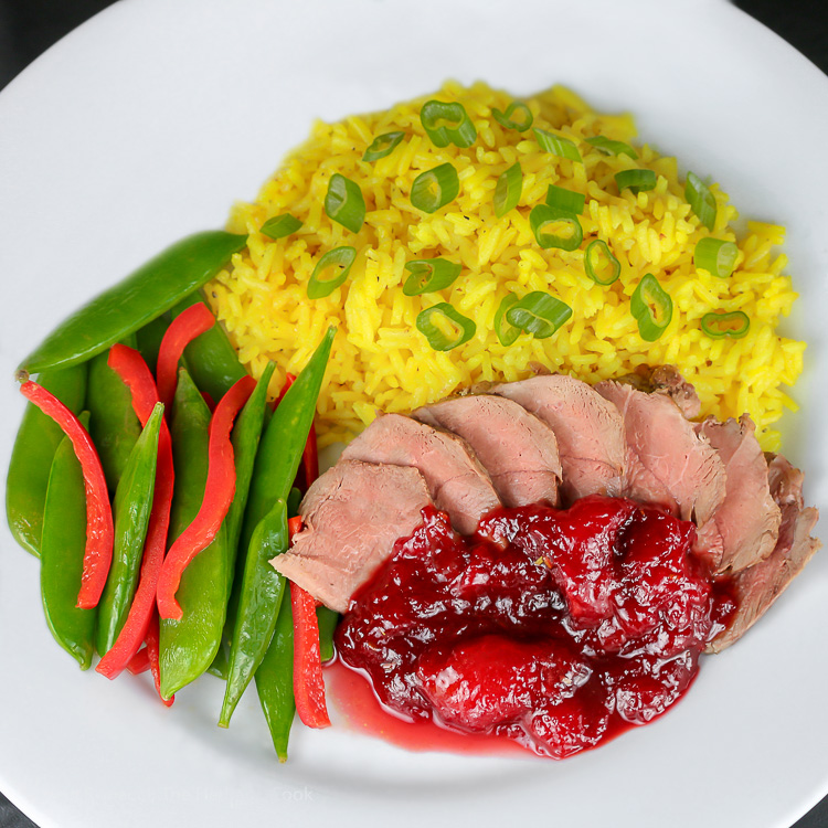The perfect special occasion dinner - Pan Seared Duck Breasts with Fresh Plum Sauce; © 2015 Jane Bonacci, The Heritage Cook