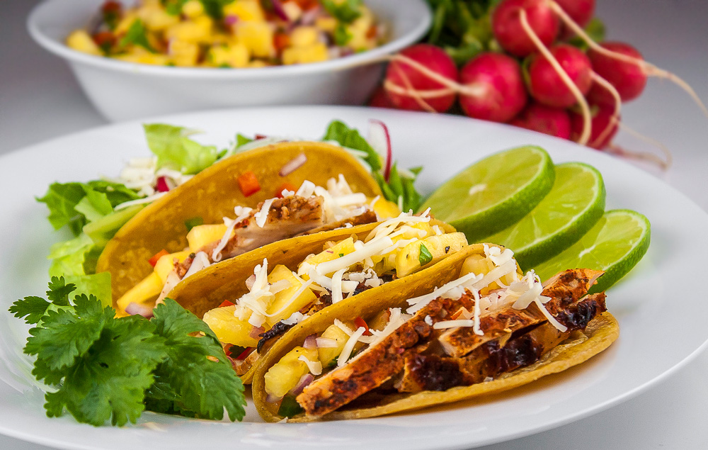 Grilled Mexican Chicken Tacos with Fresh Pineapple Salsa; 2015 Jane Bonacci, The Heritage Cook