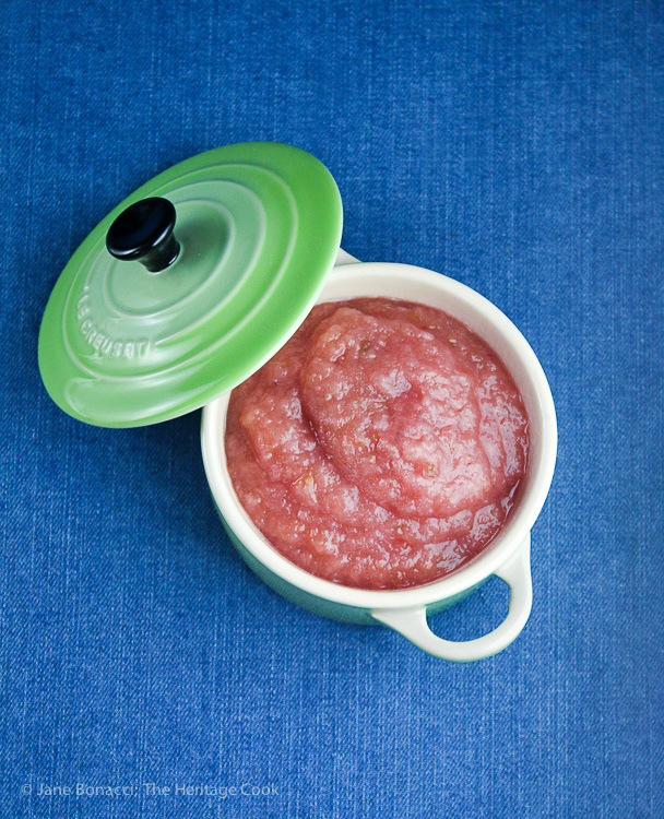 Homemade Pink Applesauce; 2015 Jane Bonacci, The Heritage Cook