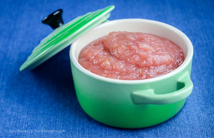 Homemade Pink Applesauce; 2015 Jane Bonacci, The Heritage Cook