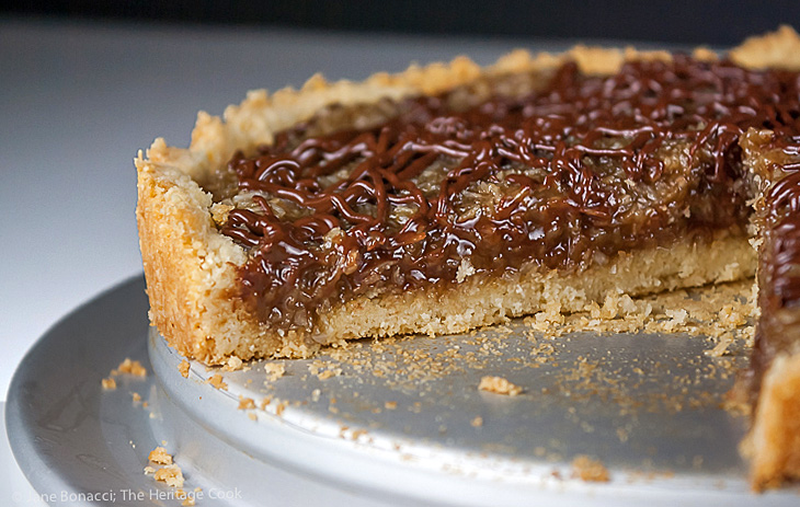 Coconut Caramel Tart that tastes like a Samoa Cookie; © 2015 Jane Bonacci, The Heritage Cook