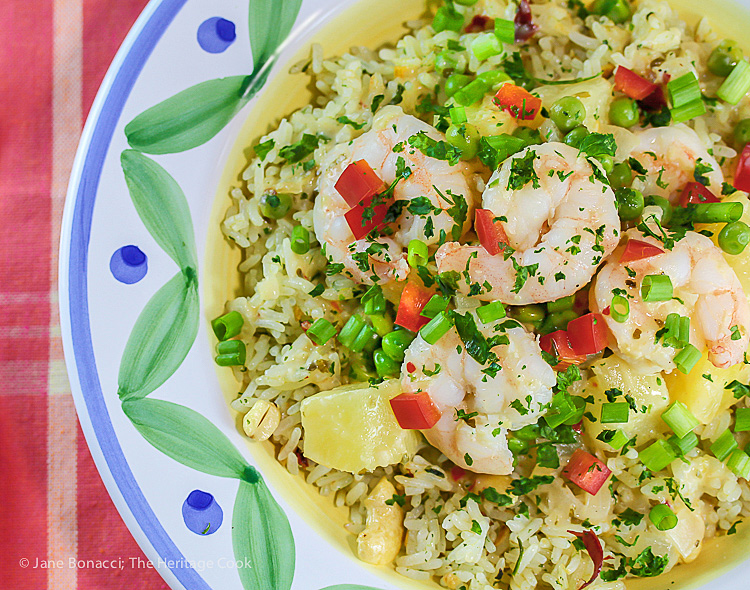 Gourmet Garden Thai Shrimp and Pineapple Rice; © 2015 Jane Bonacci, The Heritage Cook