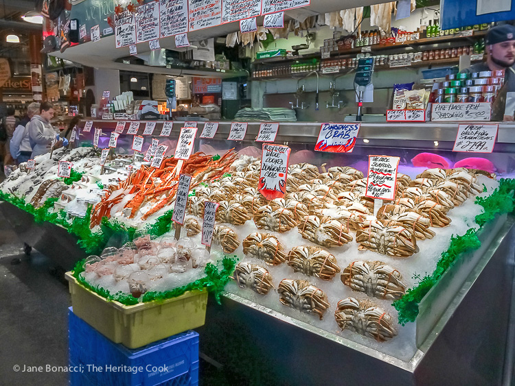 Incredibly fresh seafood at Pike Market; Int'l Food Bloggers Conference 2015; Jane Bonacci, The Heritage Cook