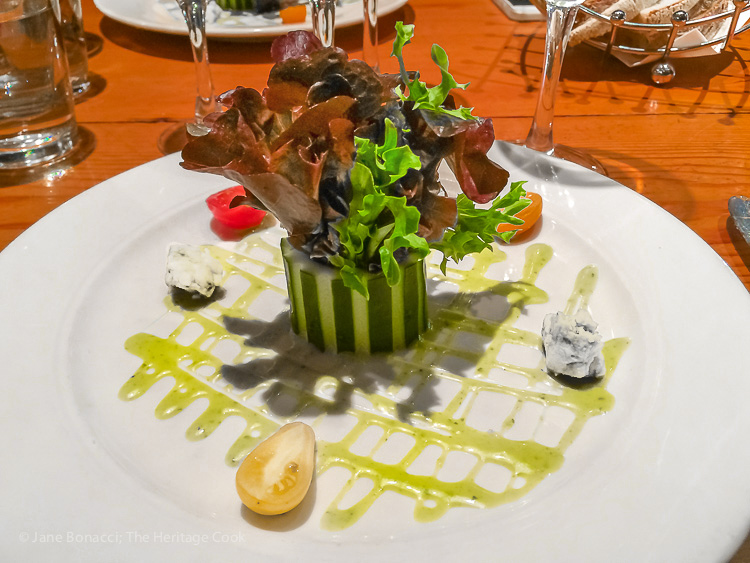The beautiful and creative salad at FareStart Restaurant; Int'l Food Bloggers Conference 2015; Jane Bonacci, The Heritage Cook