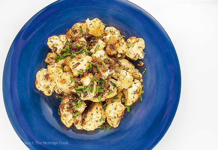 Lemon and Dukkah Roasted Cauliflower - Gluten-Free; 2015 Jane Bonacci, The Heritage Cook.