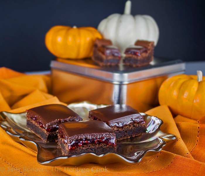 Raspberry Chocolate Brownies; 2015 Jane Bonacci, The Heritage Cook