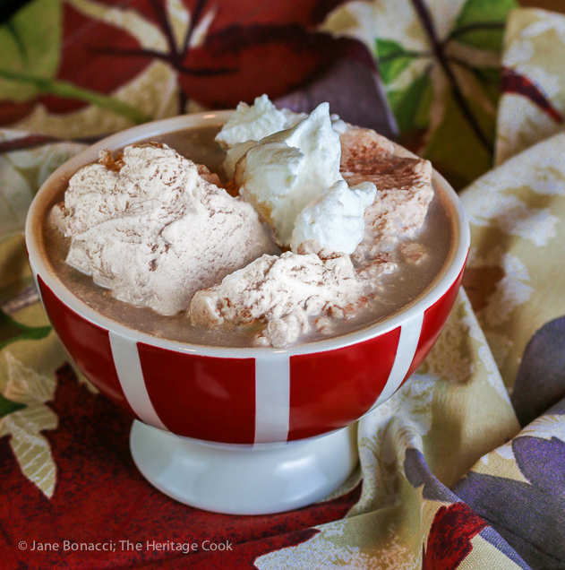 Peppermint Hot Cocoa with Fresh Whipped Cream; 2015 Jane Bonacci The Heritage Cook