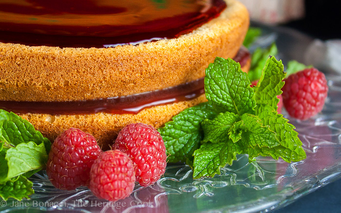 Almond Cake with Raspberry-Cassis Ganache; 2015 Jane Bonacci, The Heritage Cook