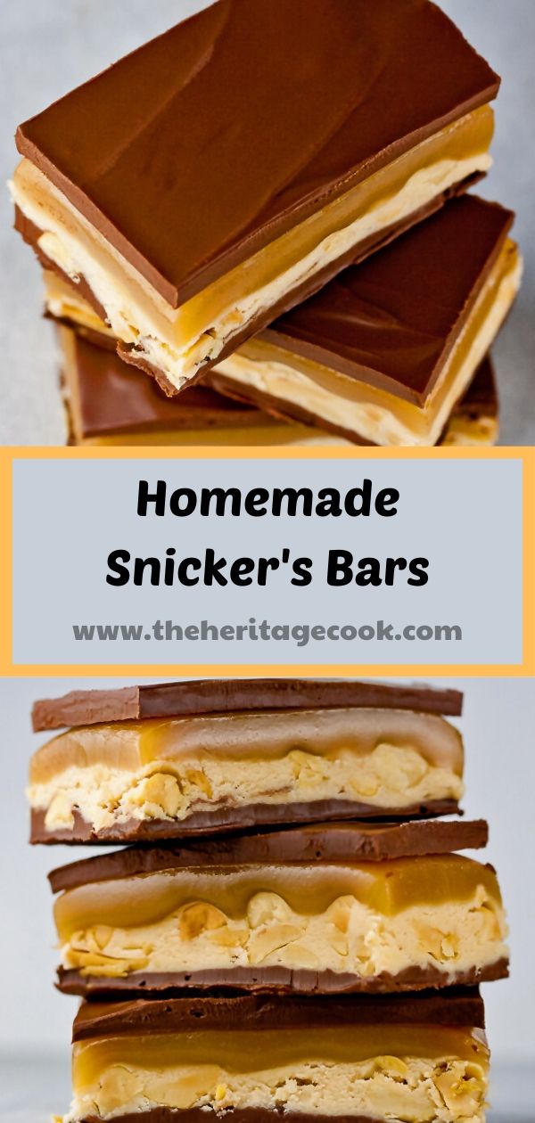 Homemade Snicker's Bars; 2019 Jane Bonacci, The Heritage Cook