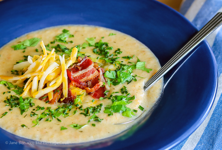 Creamy Cheesy Potato Soup, Jane Bonacci, The Heritage Cook © 2016