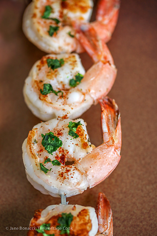 Hot off the grill; Grilled Shrimp with Chipotle Ranch Dipping Sauce (Gluten-Free); 2016 Jane Bonacci, The Heritage Cook