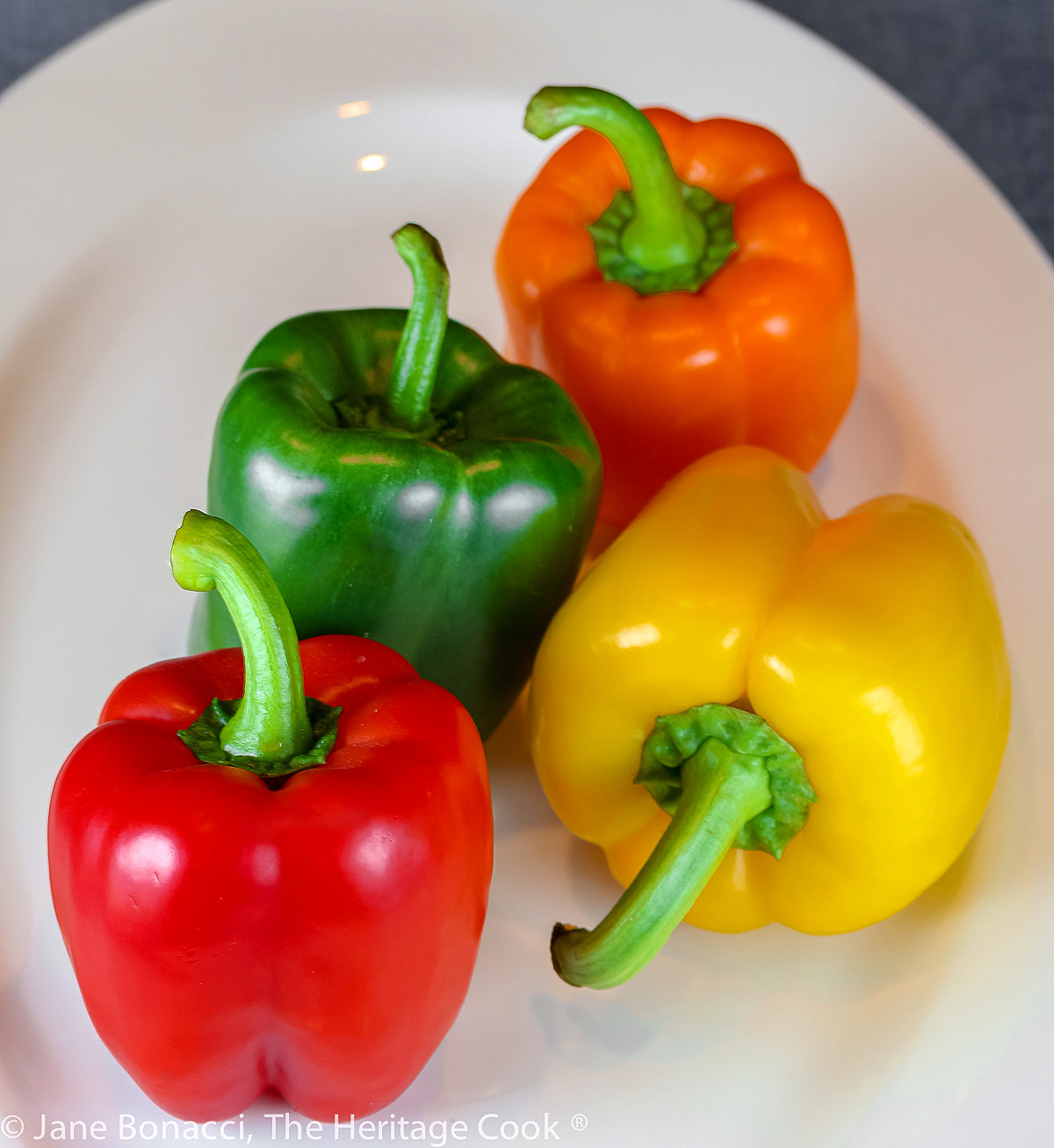four colorful bell peppers a healthy option for dipping