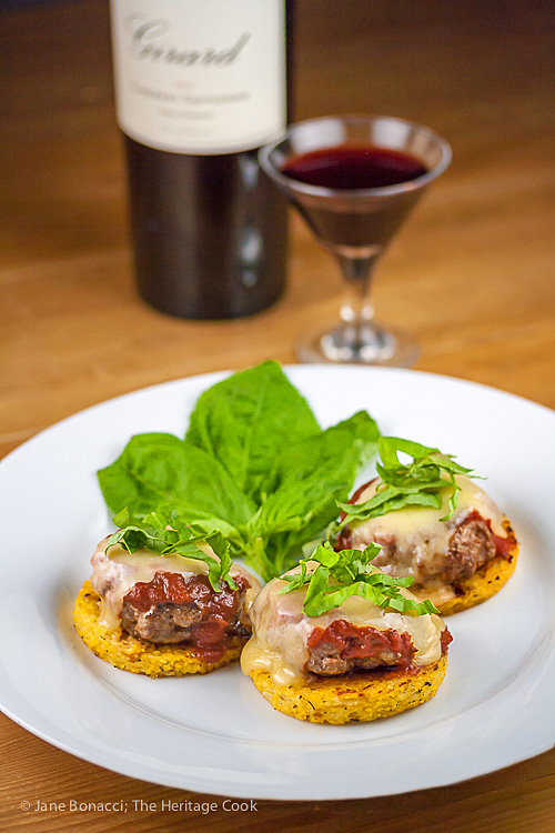 Gluten-Free Italian Sliders with Polenta and Marinara; © 2016 Jane Bonacci, The Heritage Cook