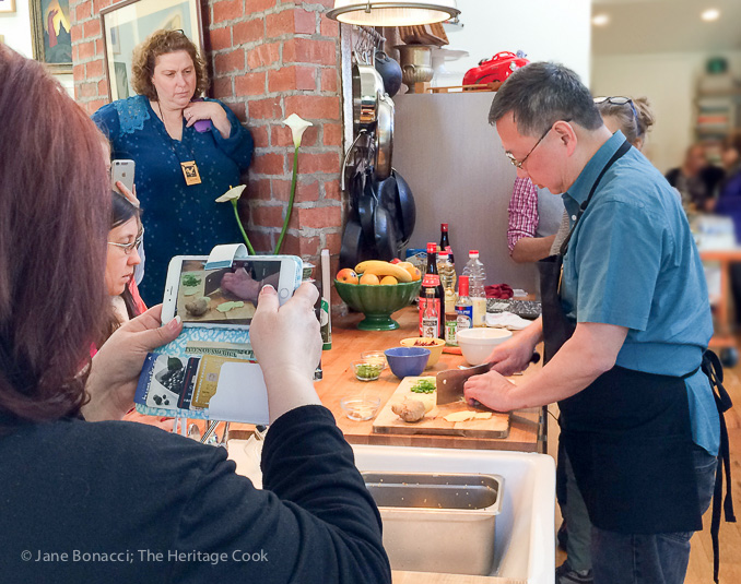 Make a video of the cooking demo - Libbie's lessons at work; A Magical Night in Venice Beach; © 2016 Jane Bonacci, The Heritage Cook