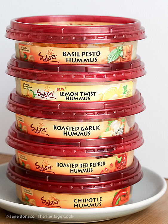 So many choices; Sabra's Unofficial Meal for Casual Gatherings; © 2016 Jane Bonacci, The Heritage Cook