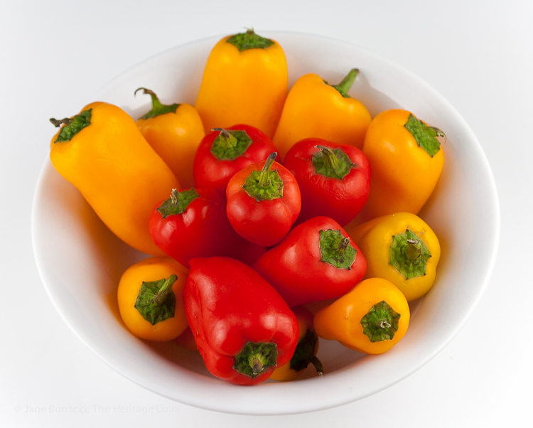 Mini bell peppers add sweetness and color; One slaw, 3 dressings - Make it your way; © 2016 Jane Bonacci
