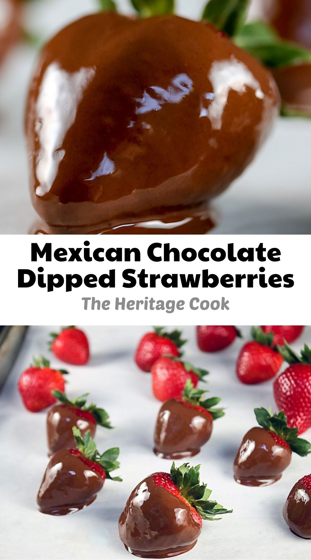 Mexican Chocolate Dipped Strawberries; © 2021 Jane Bonacci, The Heritage Cook