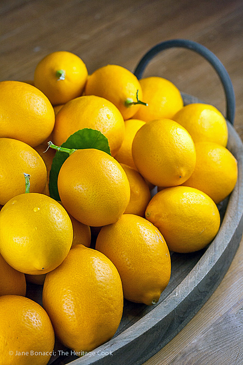 Plethora of fresh lemons; The World's Easiest Lemon Curd Parfaits (Gluten-Free); 2016 Jane Bonacci, The Heritage Cook