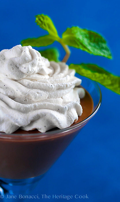 Specs of vanilla beans in whipped cream; The Easiest Chocolate Mousse for Chocolate Monday (Gluten-Free); 2016 Jane Bonacci, The Heritage Cook