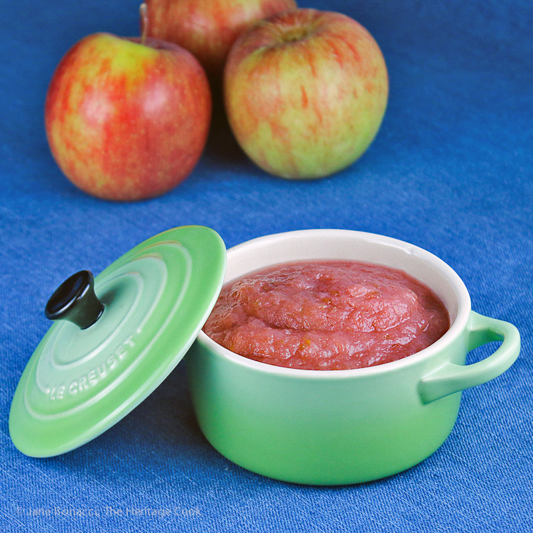 Homemade Pink Applesauce; Jane Bonacci, The Heritage Cook
