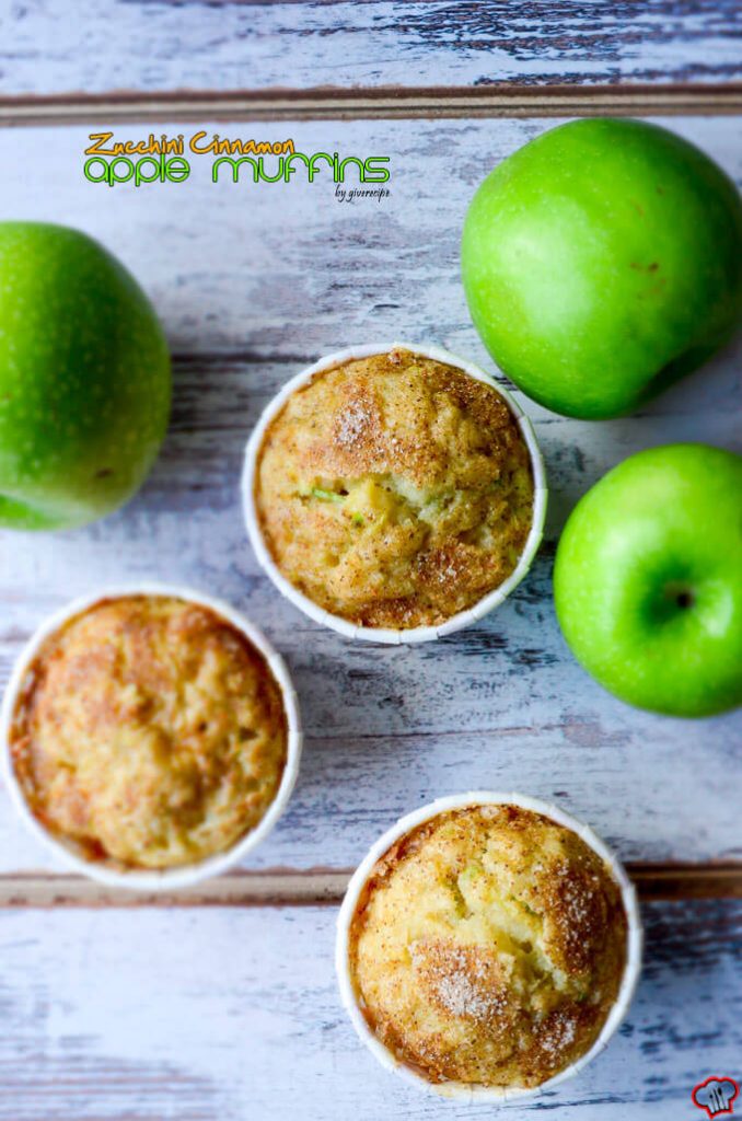 zucchini-cinnamon-apple-muffins-1; Apples for Breakfast & Brunch Round Up