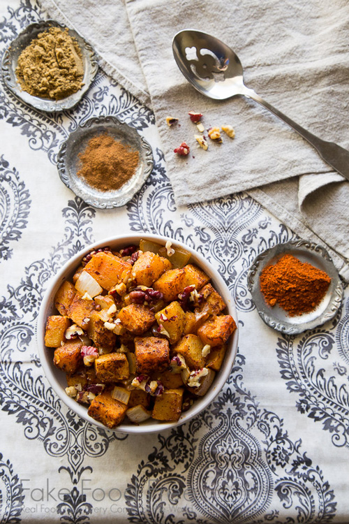 Roasted Butternut Squash with Pears and Red Walnuts © Lori Rice, Fake Food Free