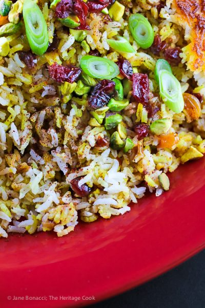 Persian-Style Jeweled Rice © 2016 Jane Bonacci, The Heritage Cook