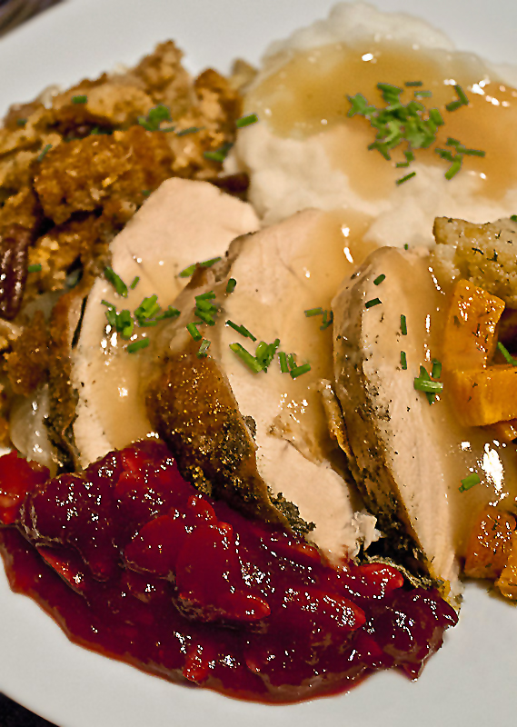 Plate of Thanksgiving favorites; Tips and Recipes for a Fun and Delicious Thanksgiving Part 2; Jane Bonacci, The Heritage Cook