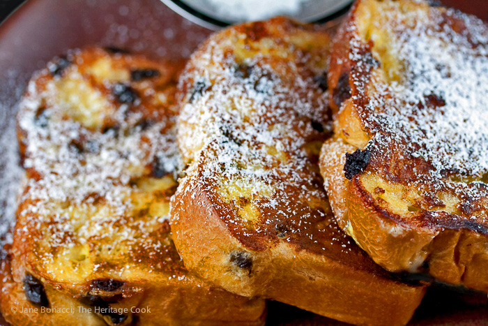 Chocolate Chip Brioche French Toast © Jane Bonacci, The Heritage Cook, all rights reserved 