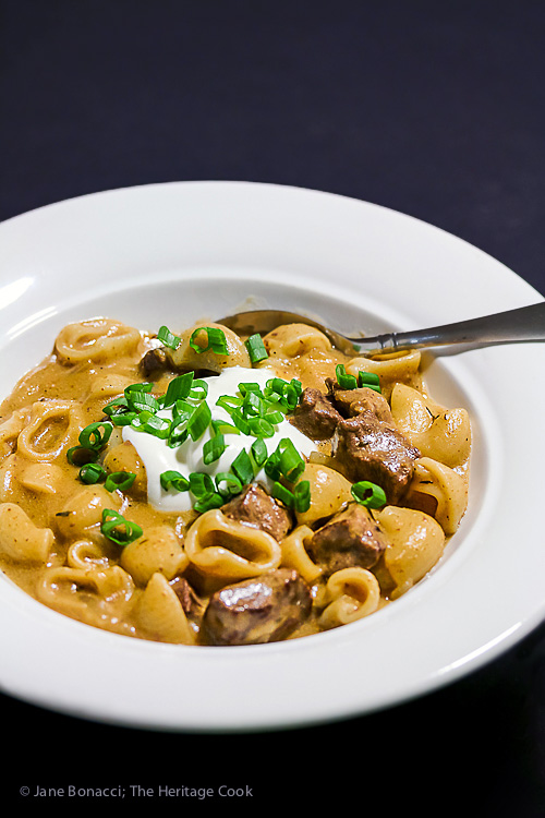 Easy Homemade Gluten Free Beef Stroganoff © 2017 Jane Bonacci, The Heritage Cook