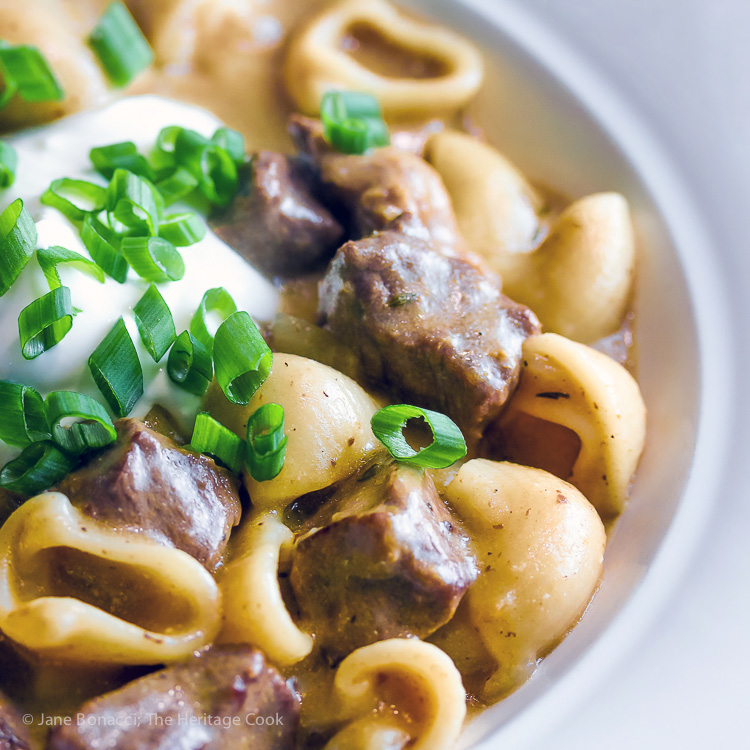 Easy Homemade Gluten Free Beef Stroganoff © 2017 Jane Bonacci, The Heritage Cook